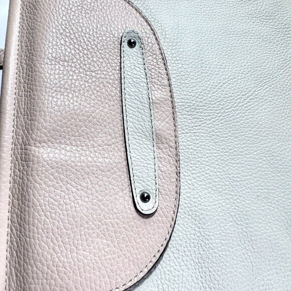 Vittoria Napoli Crossbody Bag Pebble Leather Blush Taupe Satchel Adjustable Gift - Picture 7 of 11